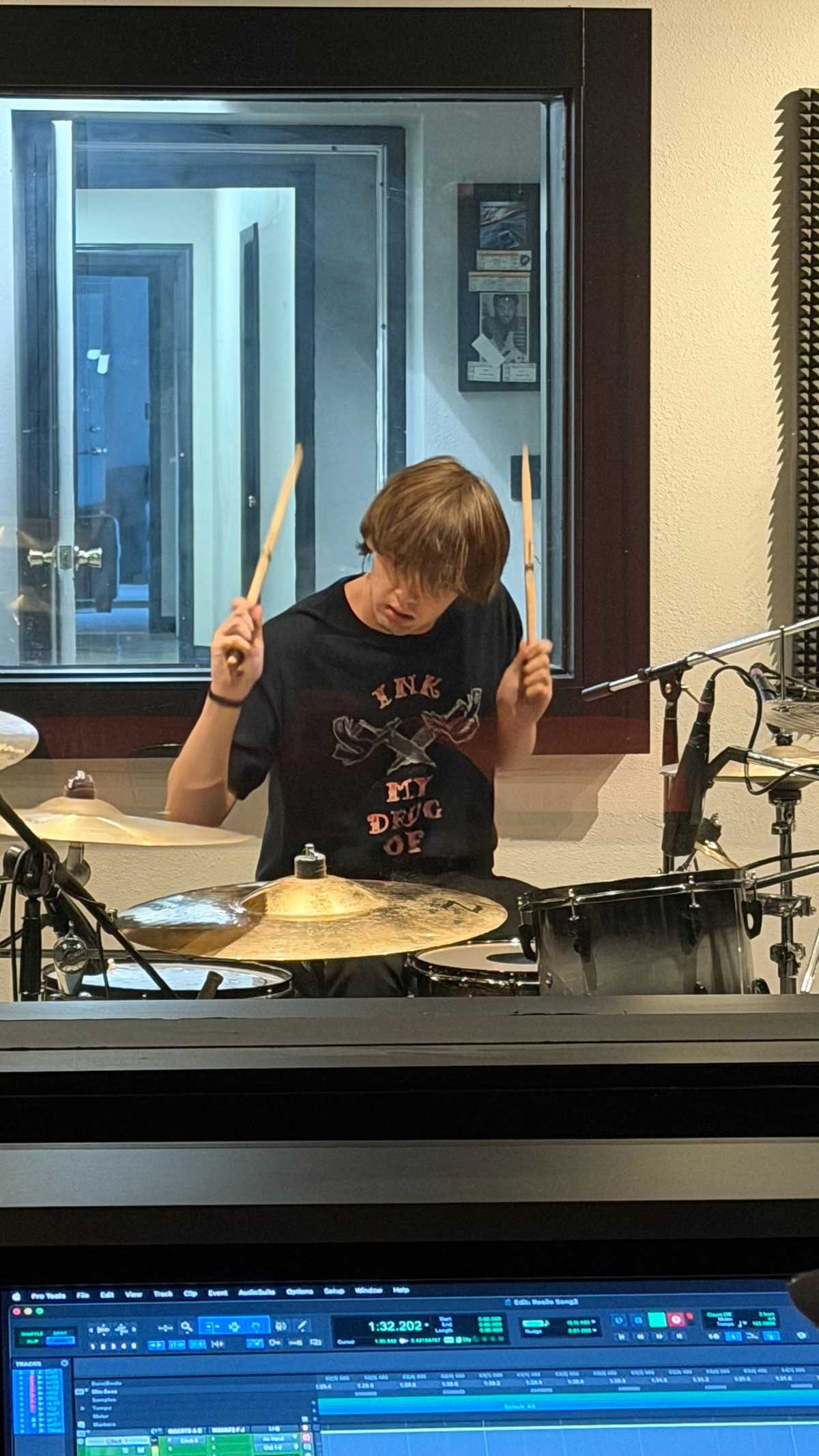 Resile performing live during the recording process